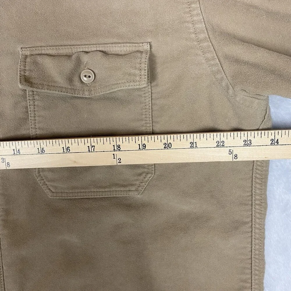 Vintage J.Crew Barn Jacket Chore Coat Tan Corduroy Collar Full Zip Men’s Large